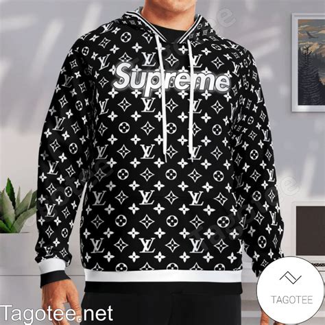 black louis vuitton supreme hoodie|louis vuitton pullover supreme.